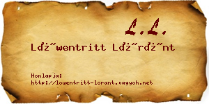 Löwentritt Lóránt névjegykártya